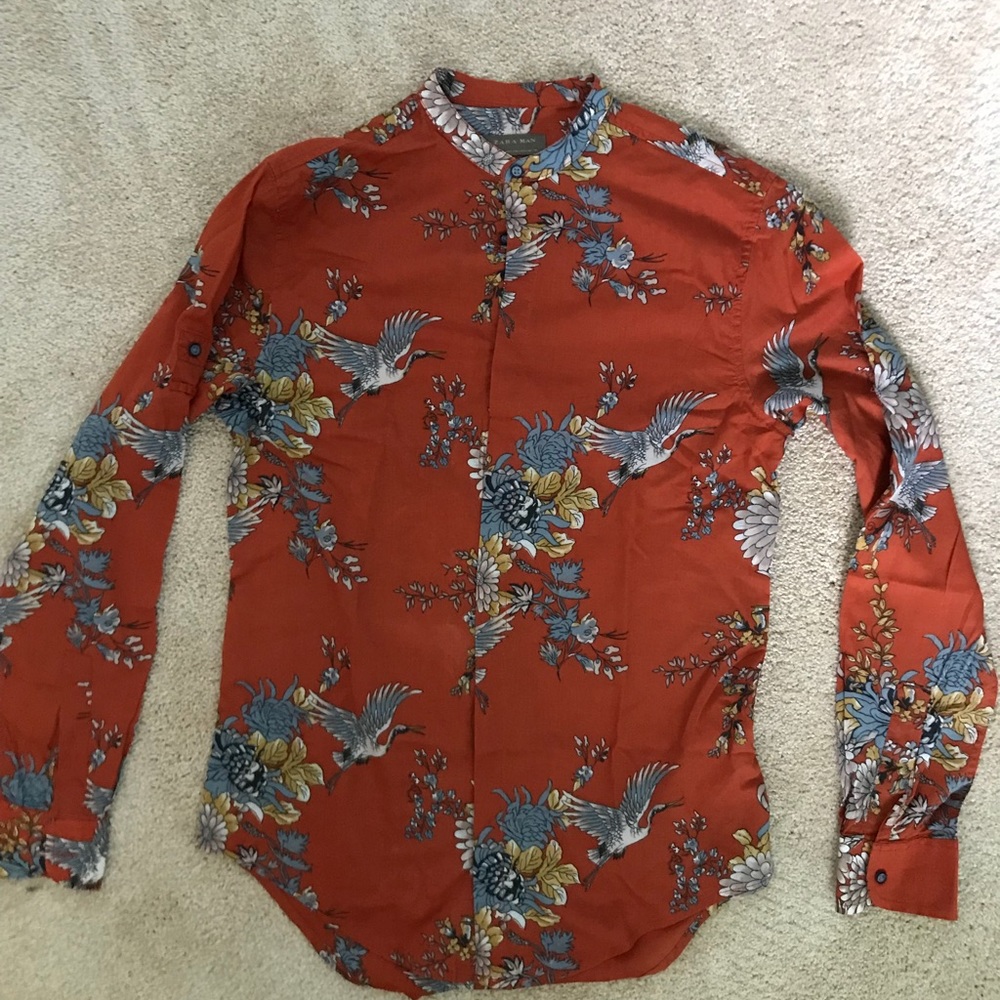 Eastern-inspired Mandarin Collar Dress Shirt